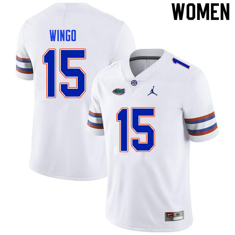 Women #15 Derek Wingo Florida Gators College Football Jerseys Sale-White - Click Image to Close